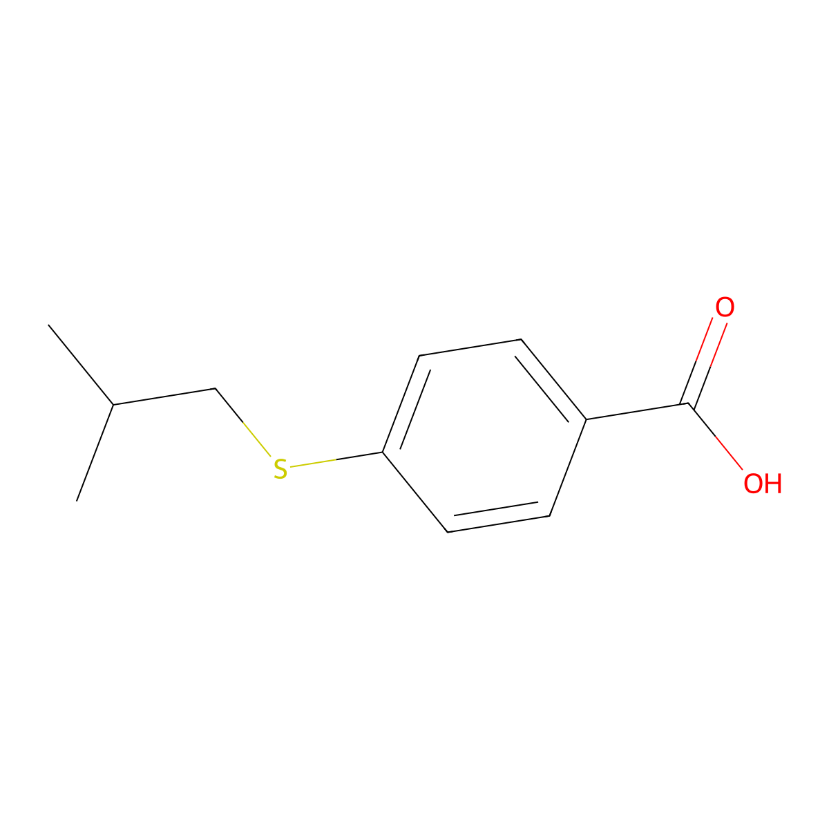 4-(iso-Butylthio)benzoic acid molecular structure, CAS 53551-35-2