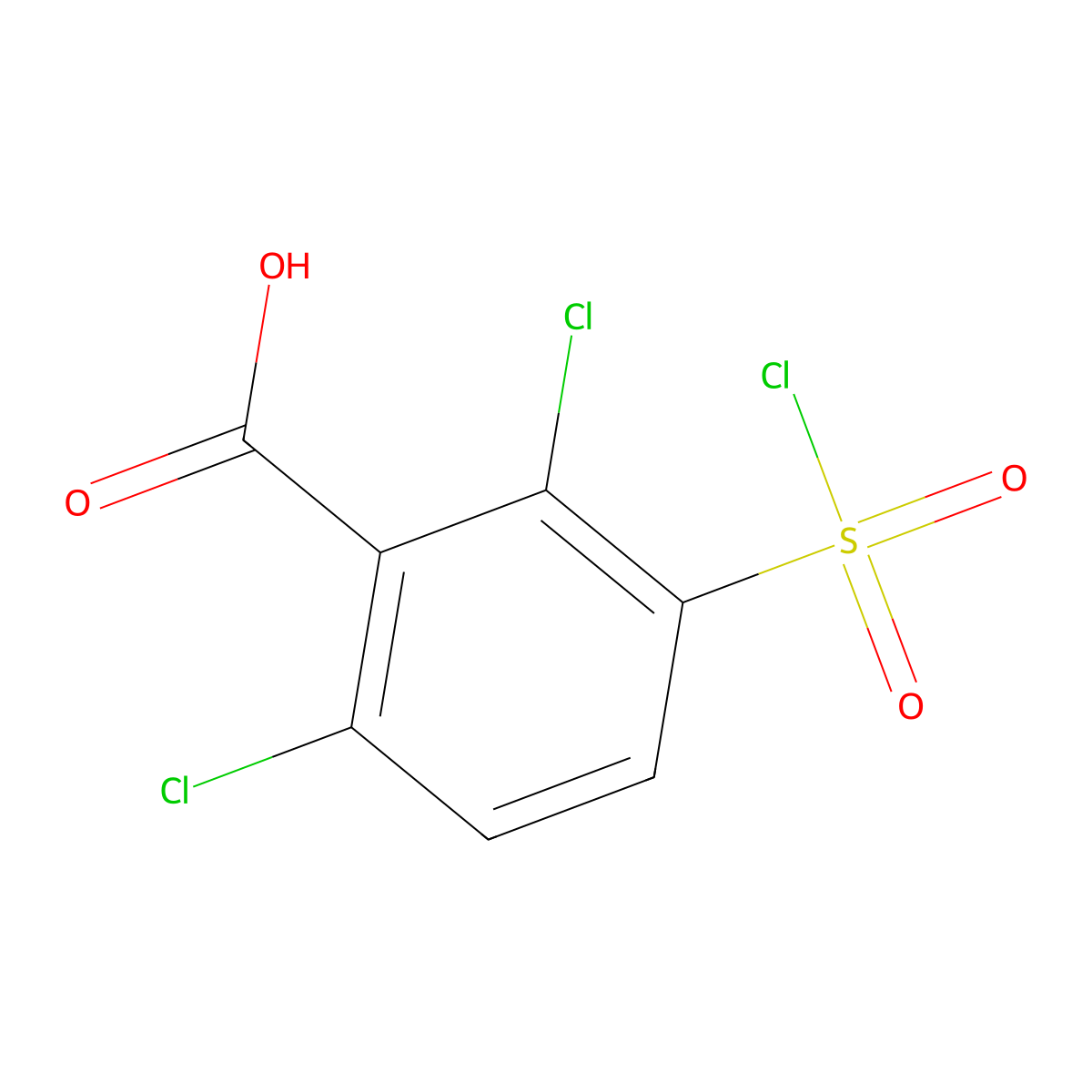 2,6-Dichloro-3-(chlorosulfonyl)benzoic acid molecular structure, CAS 53553-05-2