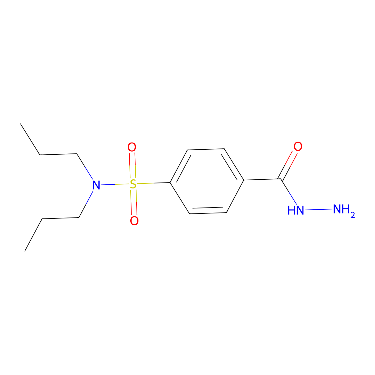 4-(hydrazinecarbonyl)-N,N-dipropylbenzenesulfonamide molecular structure, CAS 53554-98-6