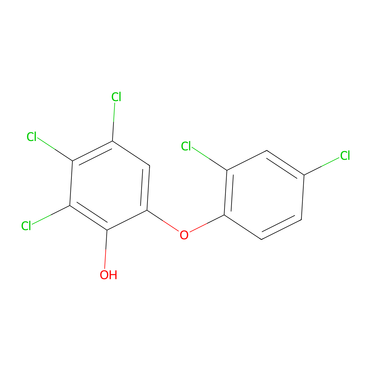 4,5,6-Trichloro-2-(2,4-dichlorophenoxy)phenol molecular structure, CAS 53555-01-4