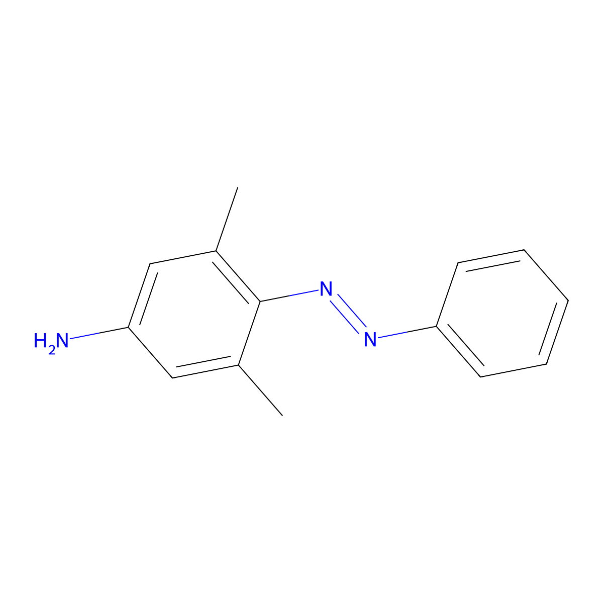 3,5-Dimethyl-4-phenyldiazenylaniline molecular structure, CAS 53555-18-3