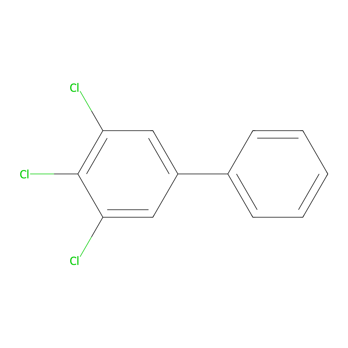 3,4,5-Trichlorobiphenyl molecular structure, CAS 53555-66-1
