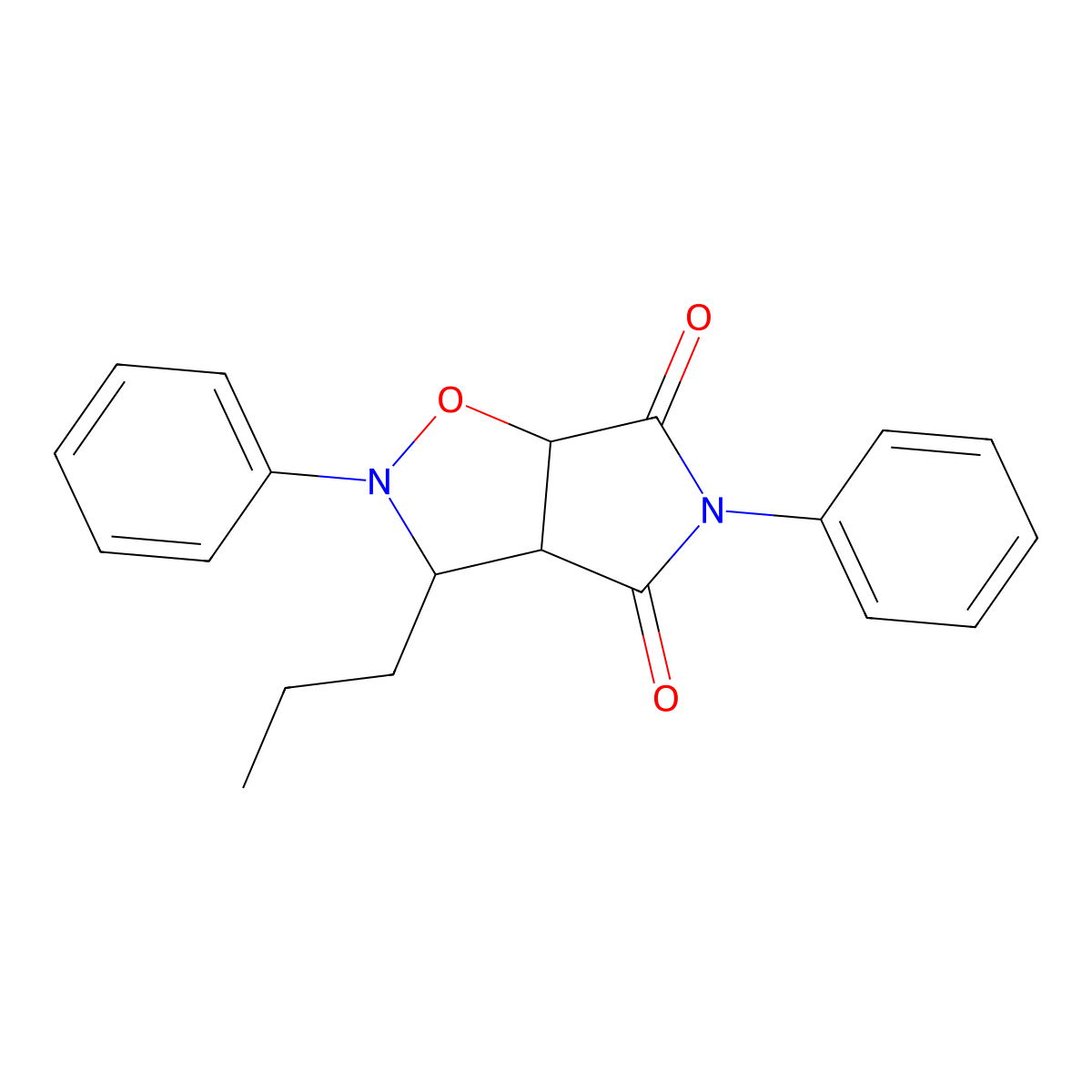 2,5-Diphenyl-3-propyl-tetrahydro-pyrrolo[3,4-d]isoxazole-4,6-dione molecular structure, CAS 53555-71-8
