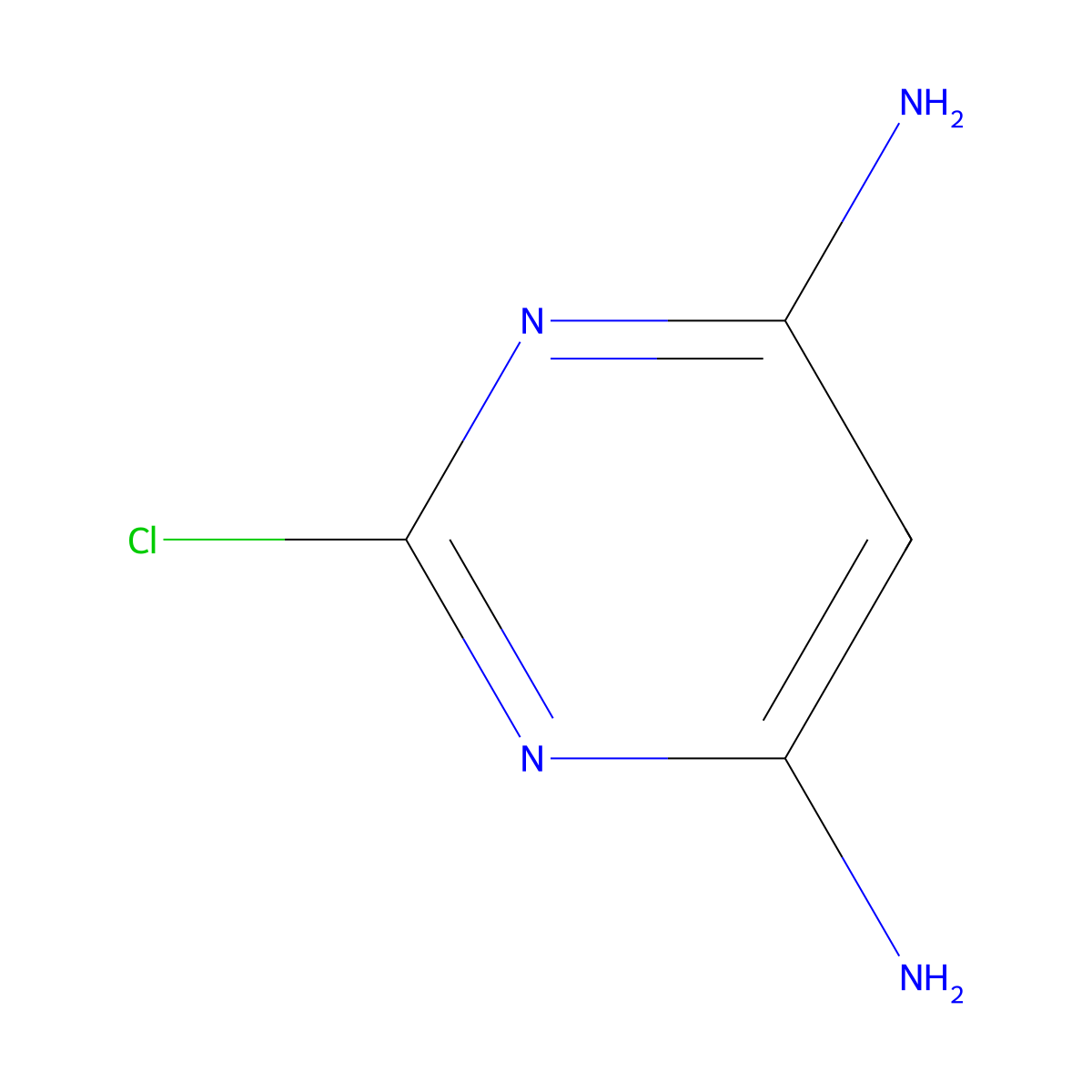 2-Chloropyrimidine-4,6-diamine molecular structure, CAS 53557-61-2