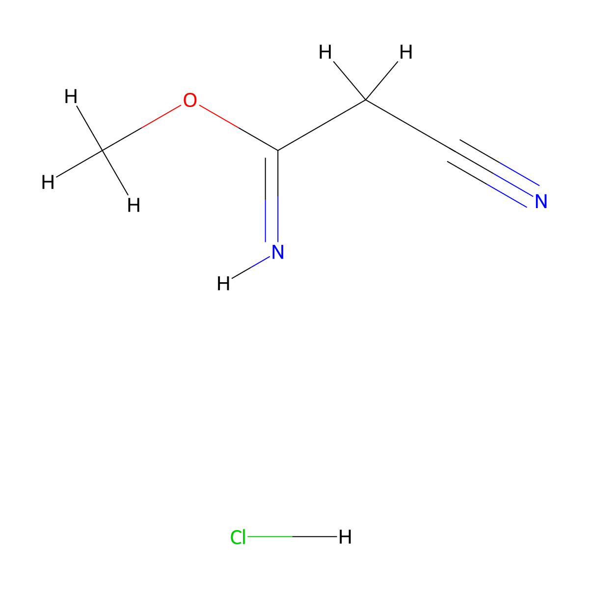 Methyl 2-cyanoacetimidate hydrochloride molecular structure, CAS 53557-70-3