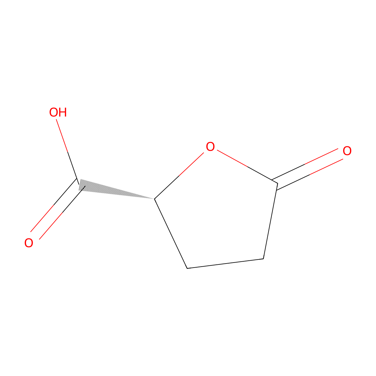 (R)-5-oxo-2-tetrahydrofurancarboxylic acid molecular structure, CAS 53558-93-3
