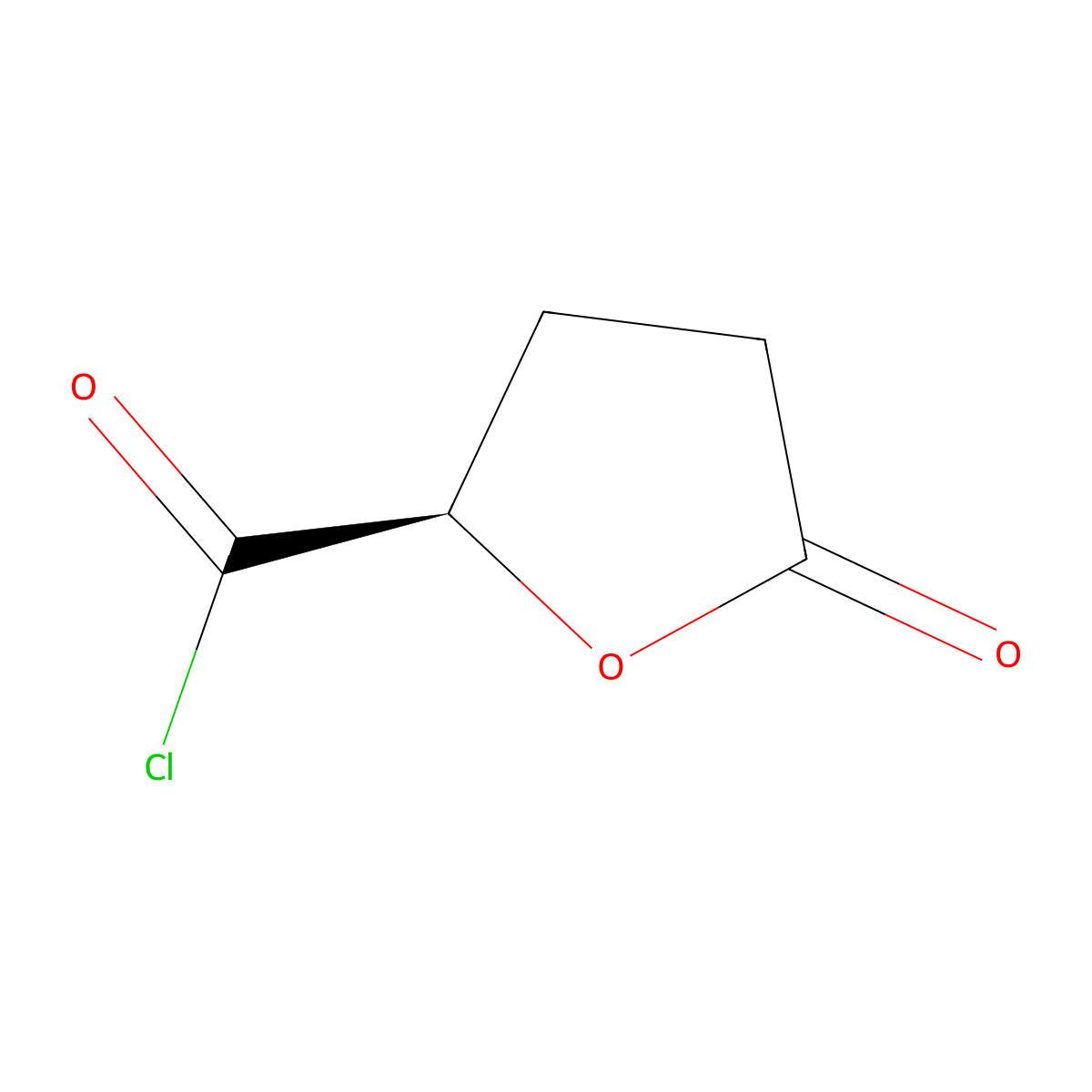 2-Furancarbonyl chloride, tetrahydro-5-oxo-, (2R)- molecular structure, CAS 53558-94-4