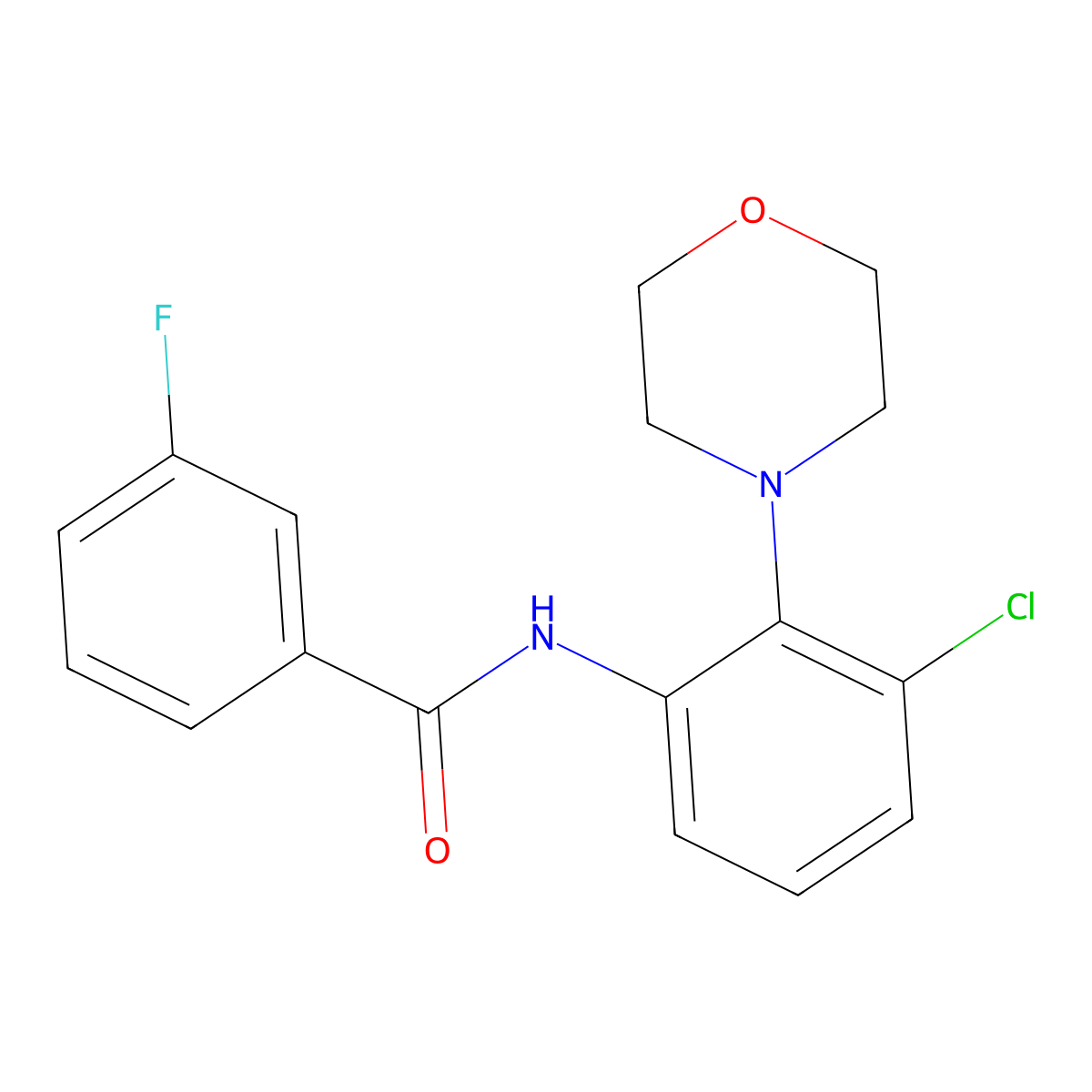 N-(3-chloro-2-morpholin-4-yl-phenyl)-3-fluoro-benzamide molecular structure, CAS 5356-42-3