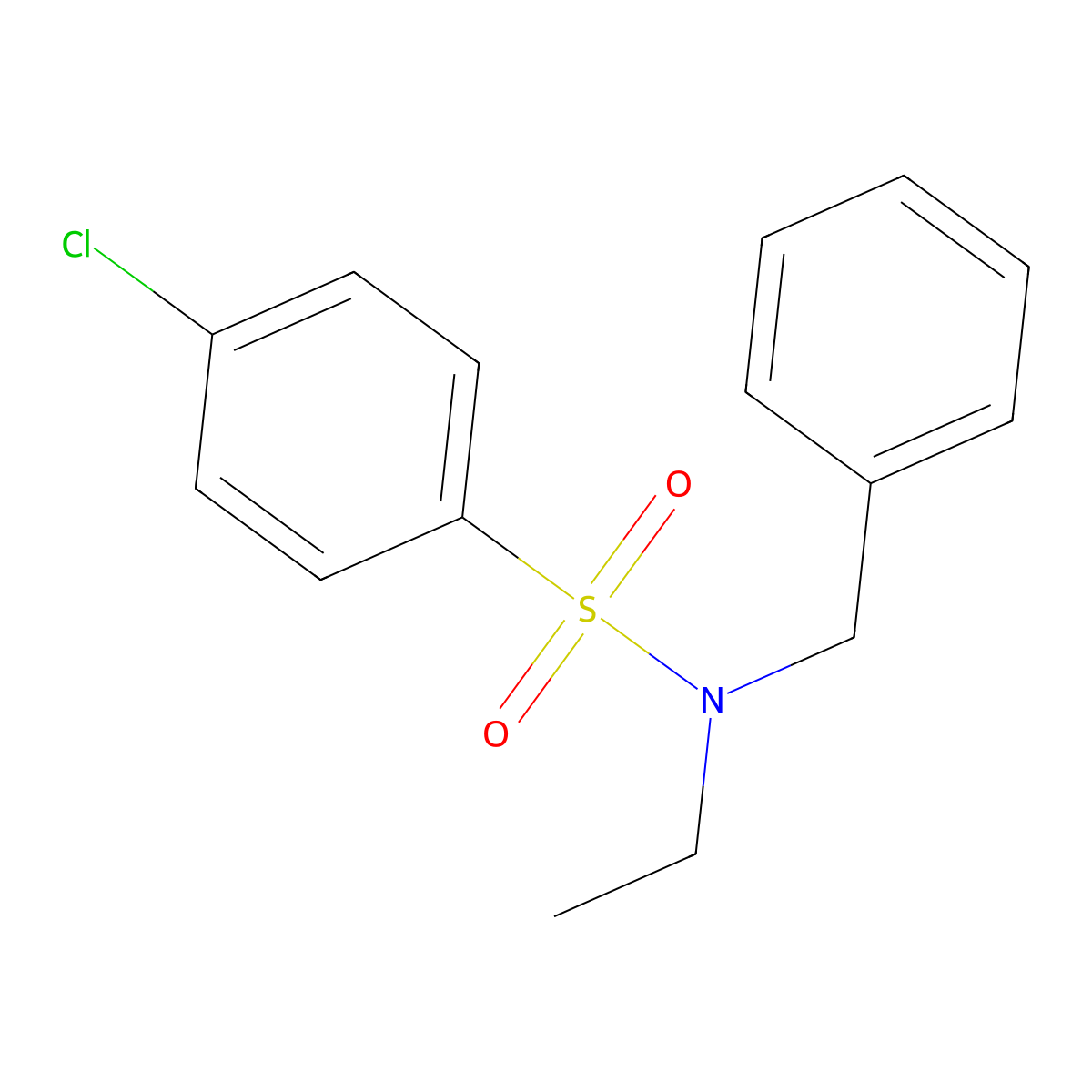 N-benzyl-4-chloro-N-ethylbenzenesulfonamide molecular structure, CAS 5356-54-7