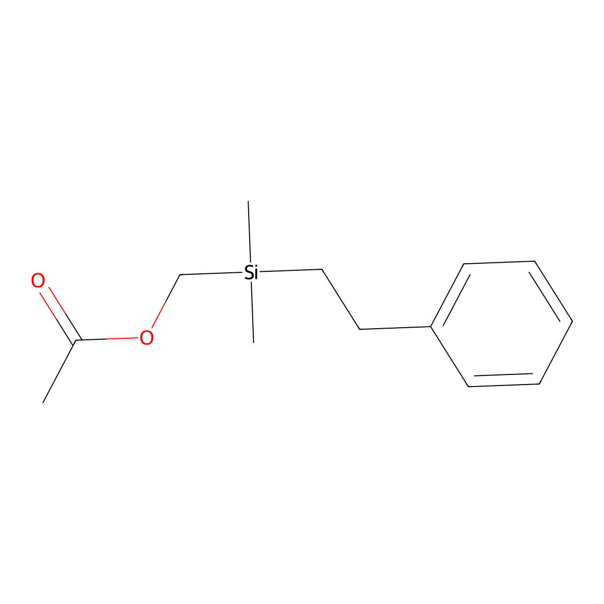 [Dimethyl(2-phenylethyl)silyl]methyl acetate molecular structure, CAS 5356-96-7