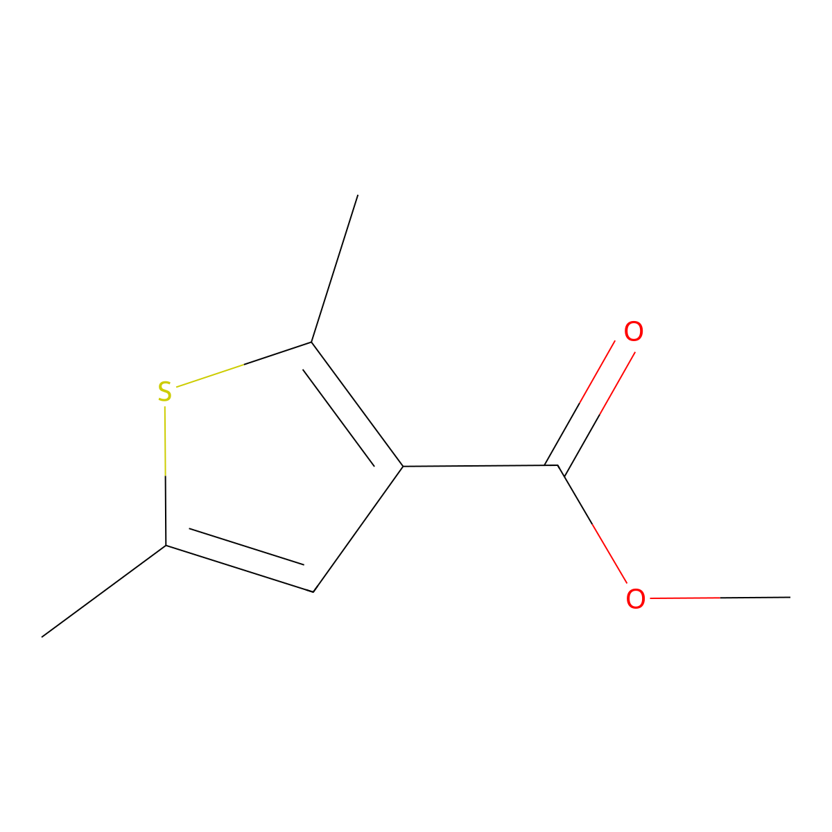 Methyl 2,5-dimethylthiophene-3-carboxylate molecular structure, CAS 53562-48-4