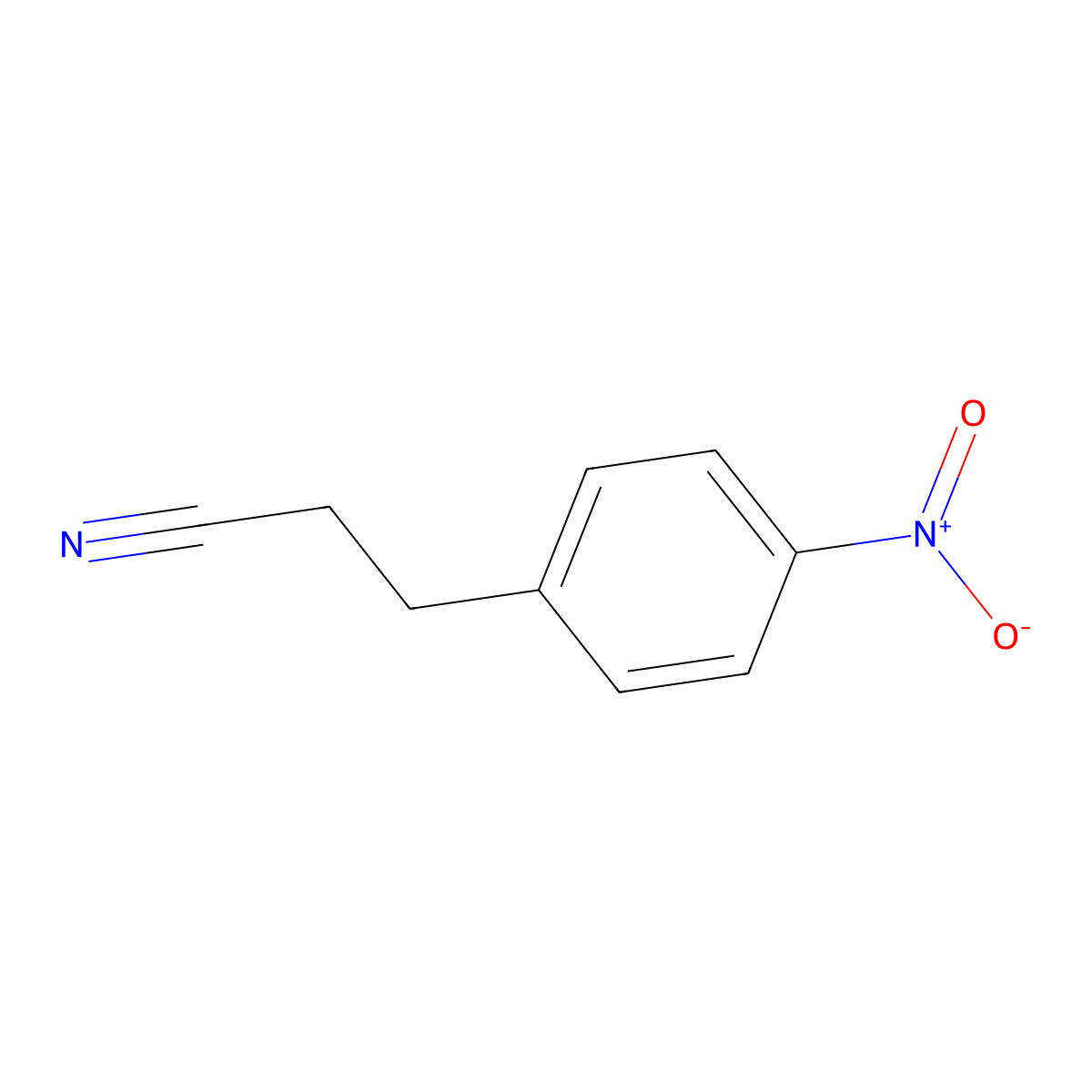 3-(4-Nitrophenyl)propionitrile molecular structure, CAS 53563-09-0