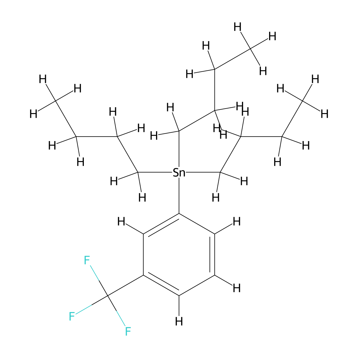 Tributyl(3-(trifluoromethyl)phenyl)stannane molecular structure, CAS 53566-38-4
