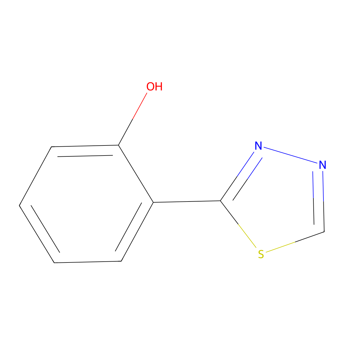 2-(1,3,4-Thiadiazol-2-yl)phenol molecular structure, CAS 53567-02-5