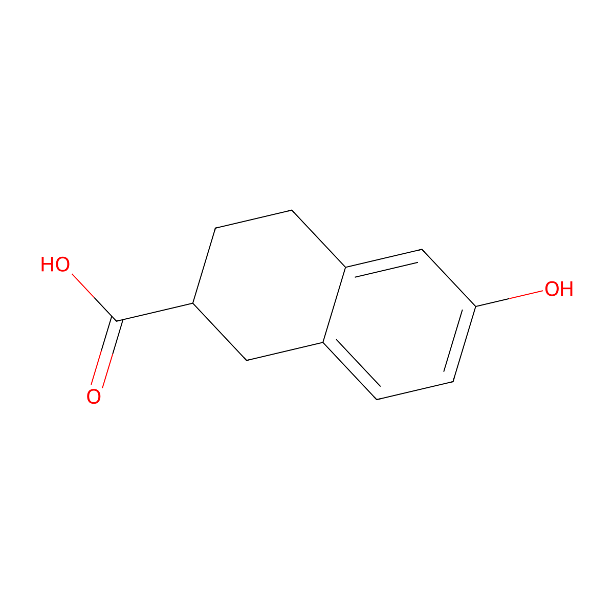 6-Hydroxy-1,2,3,4-tetrahydronaphthalene-2-carboxylic acid molecular structure, CAS 53567-96-7
