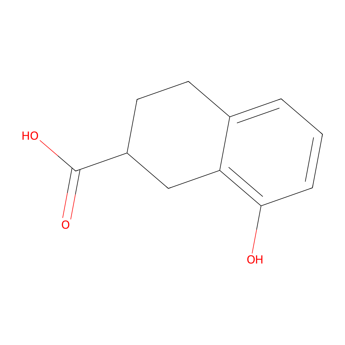 8-Hydroxy-1,2,3,4-tetrahydronaphthalene-2-carboxylic acid molecular structure, CAS 53568-11-9