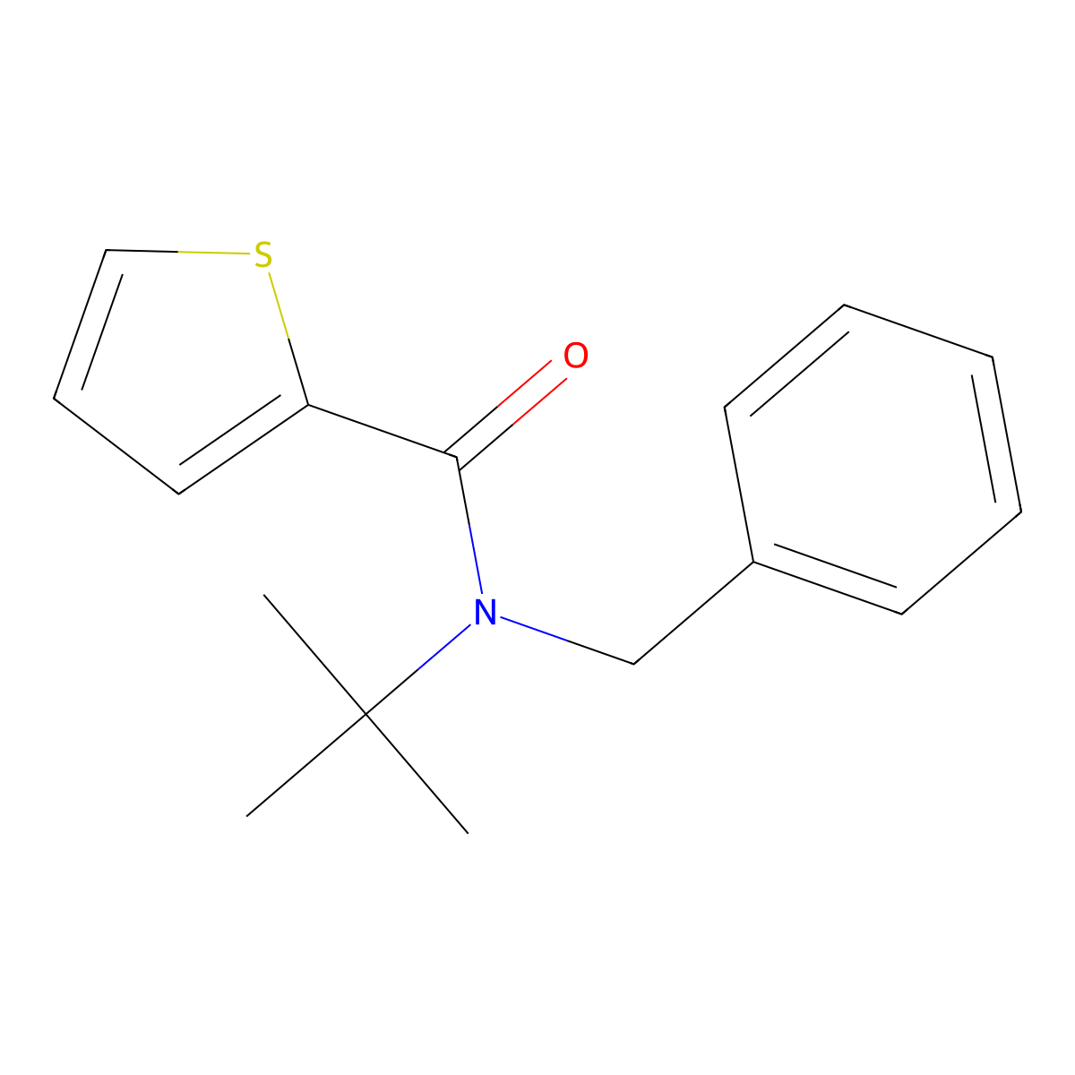 Thiophene-2-carboxamide, N-benzyl-N-tert-butyl- molecular structure, CAS 5357-07-3