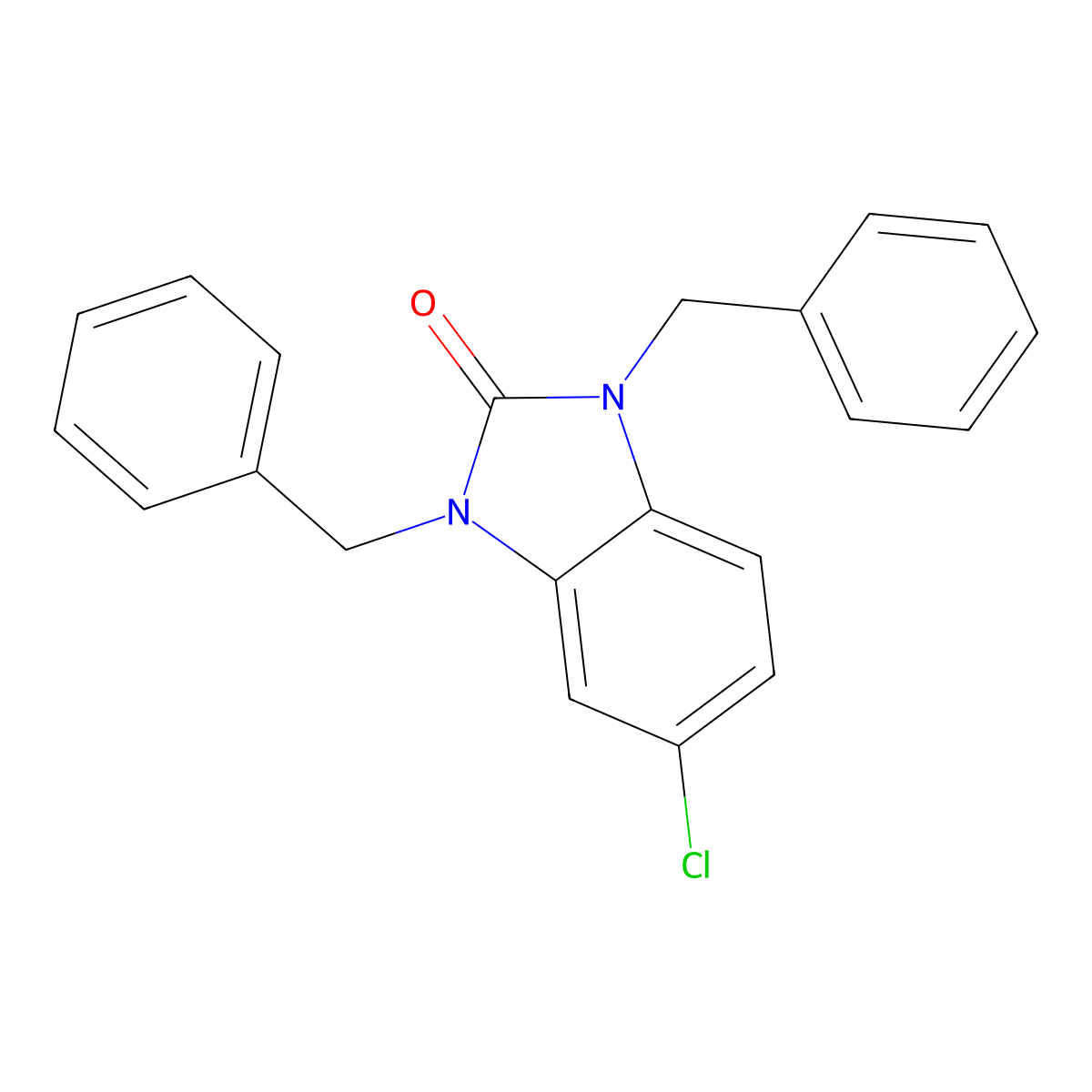 1,3-Dibenzyl-5-chlorobenzimidazol-2-one molecular structure, CAS 5357-09-5