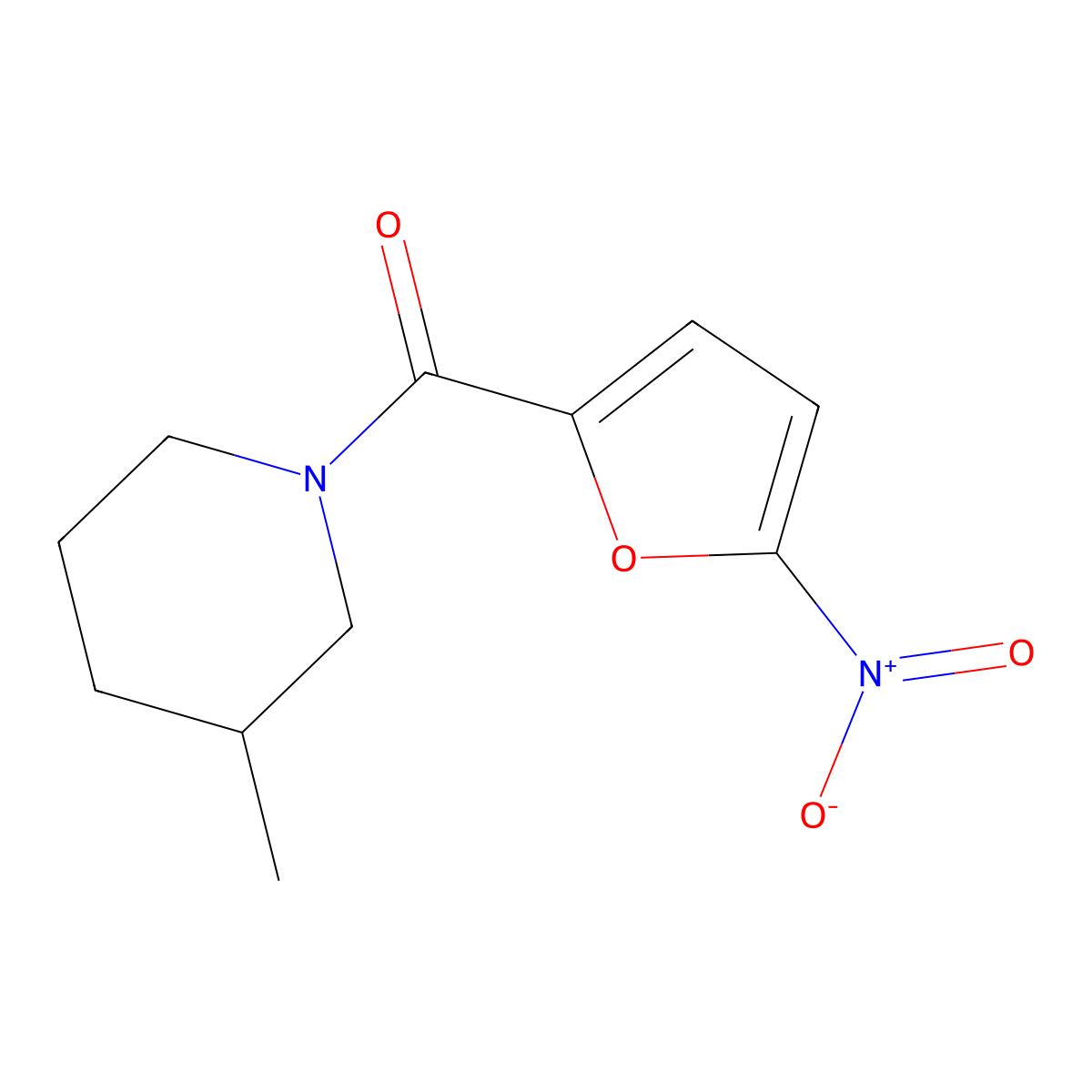 (3-Methylpiperidin-1-yl)-(5-nitrofuran-2-yl)methanone molecular structure, CAS 5357-11-9