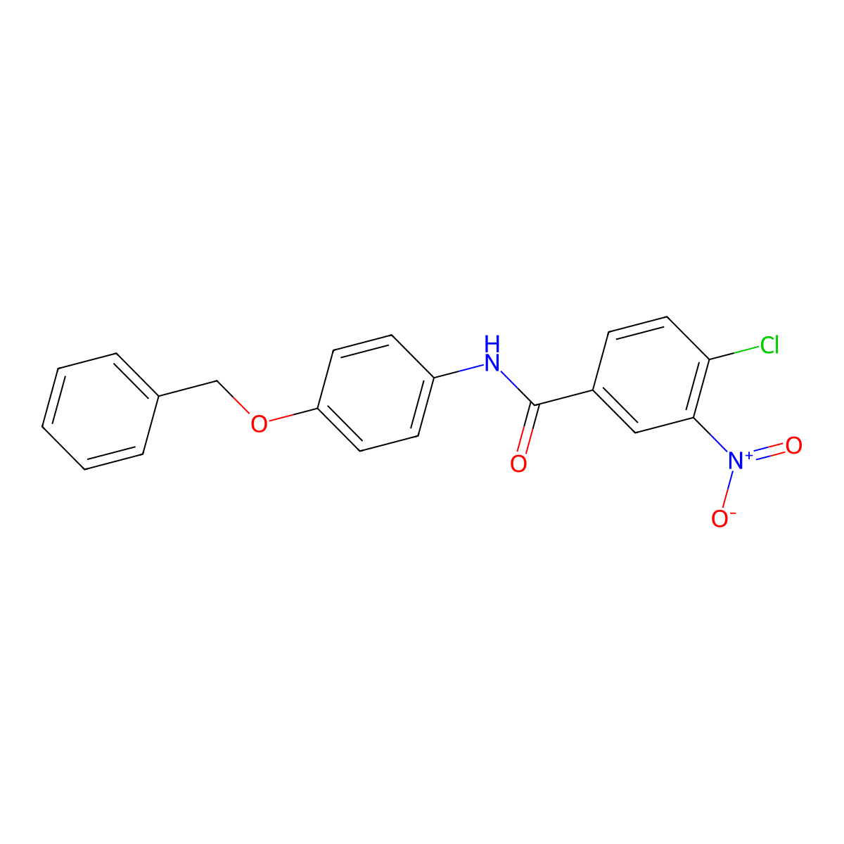 N-[4-(benzyloxy)phenyl]-4-chloro-3-nitrobenzamide molecular structure, CAS 5357-15-3