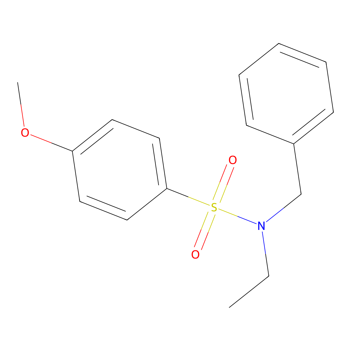 N-Benzyl-N-ethyl-4-methoxy-benzenesulfonamide molecular structure, CAS 5357-20-0