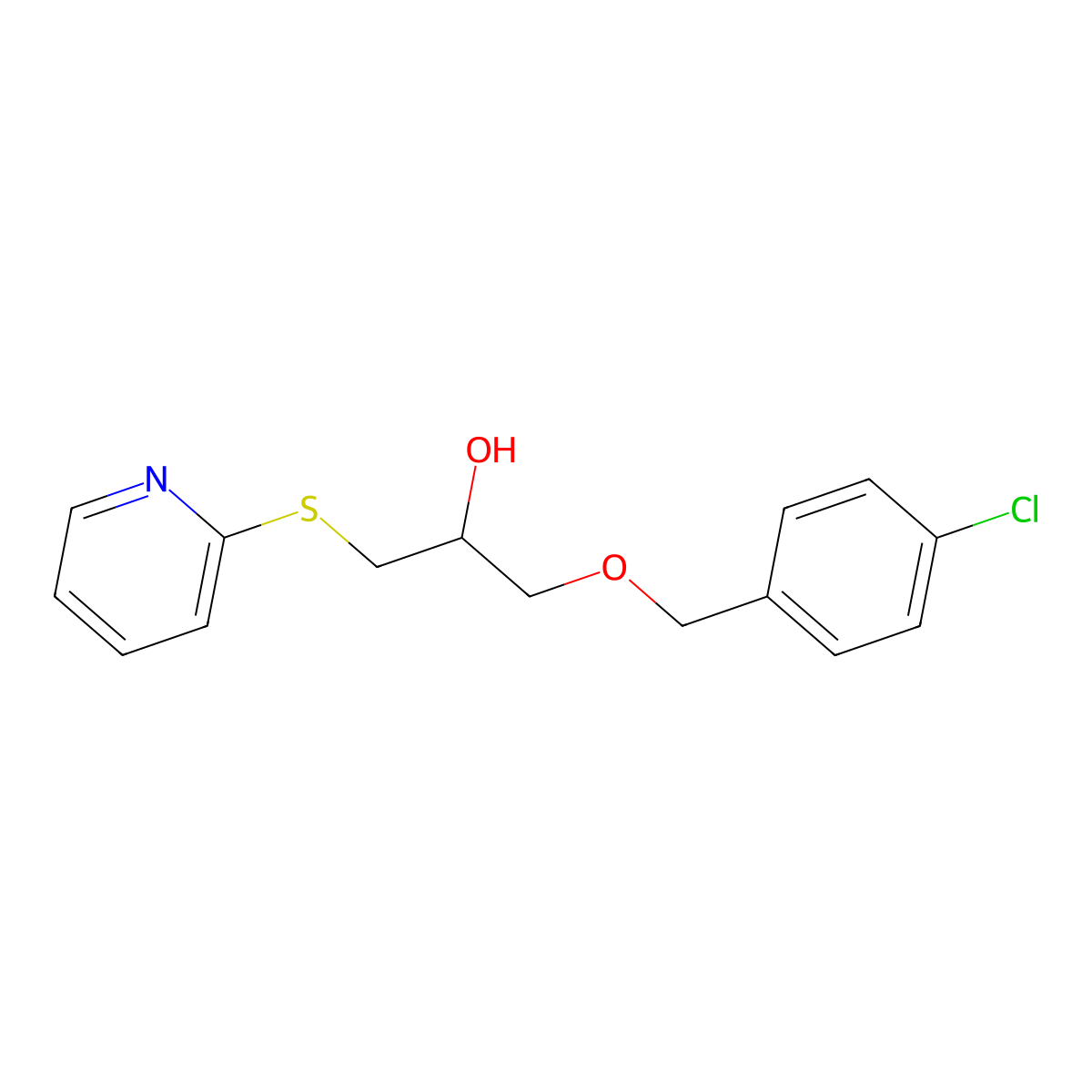 1-[(4-Chlorophenyl)methoxy]-3-pyridin-2-ylsulfanylpropan-2-ol molecular structure, CAS 5357-23-3