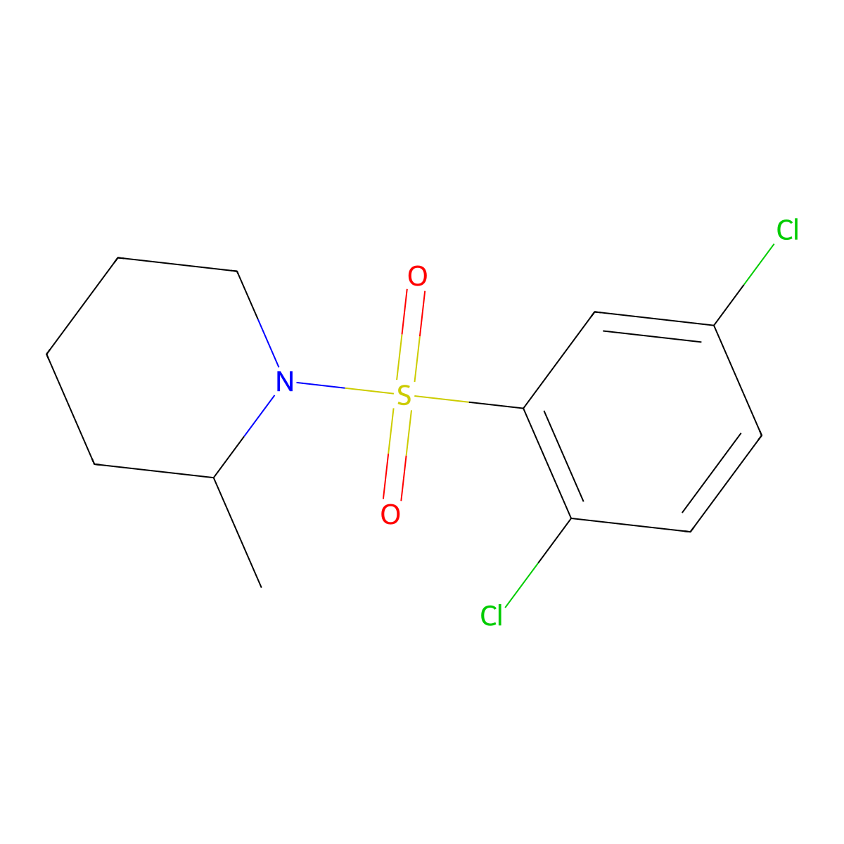 1-(2,5-Dichlorophenyl)sulfonyl-2-methylpiperidine molecular structure, CAS 5357-46-0