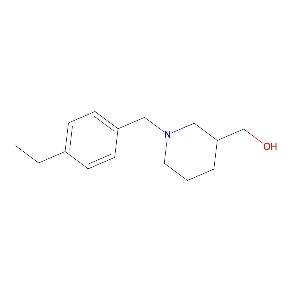 {1-[(4-Ethylphenyl)methyl]piperidin-3-yl}methanol molecular structure, CAS 5357-59-5