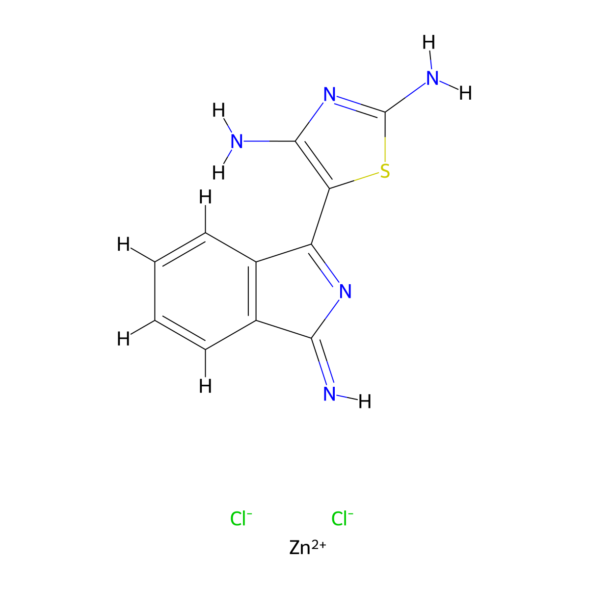 Zinc, (1-(2-amino-4-imino-5(4H)-thiazolylidene)-1H-isoindol-3-amine)dichloro- molecular structure, CAS 53571-63-4