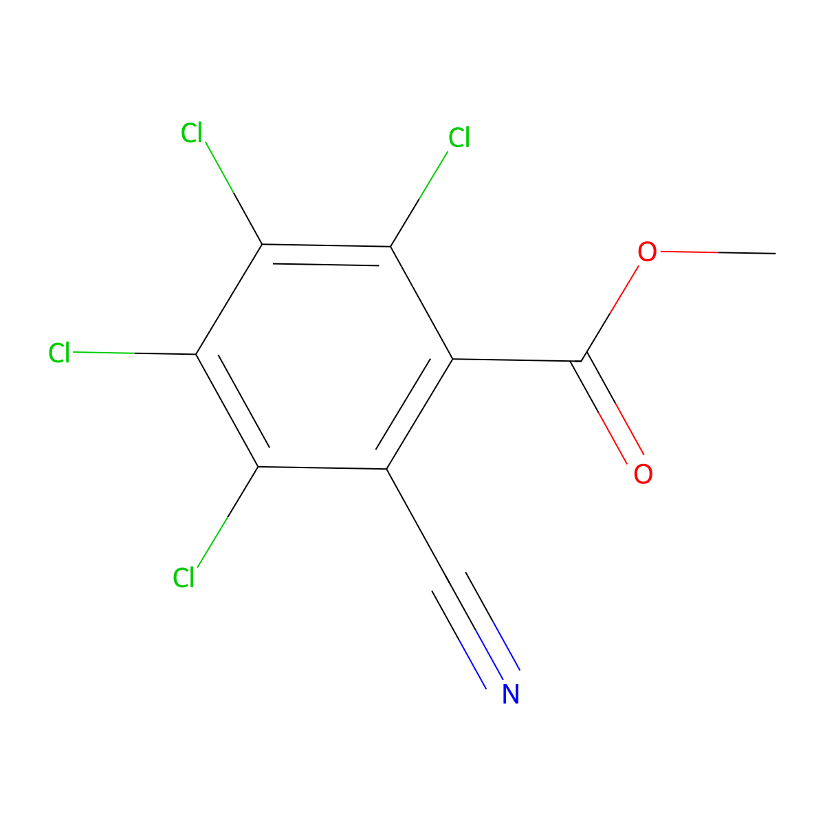 Benzoic acid, 2,3,4,5-tetrachloro-6-cyano-, methyl ester molecular structure, CAS 5358-06-5
