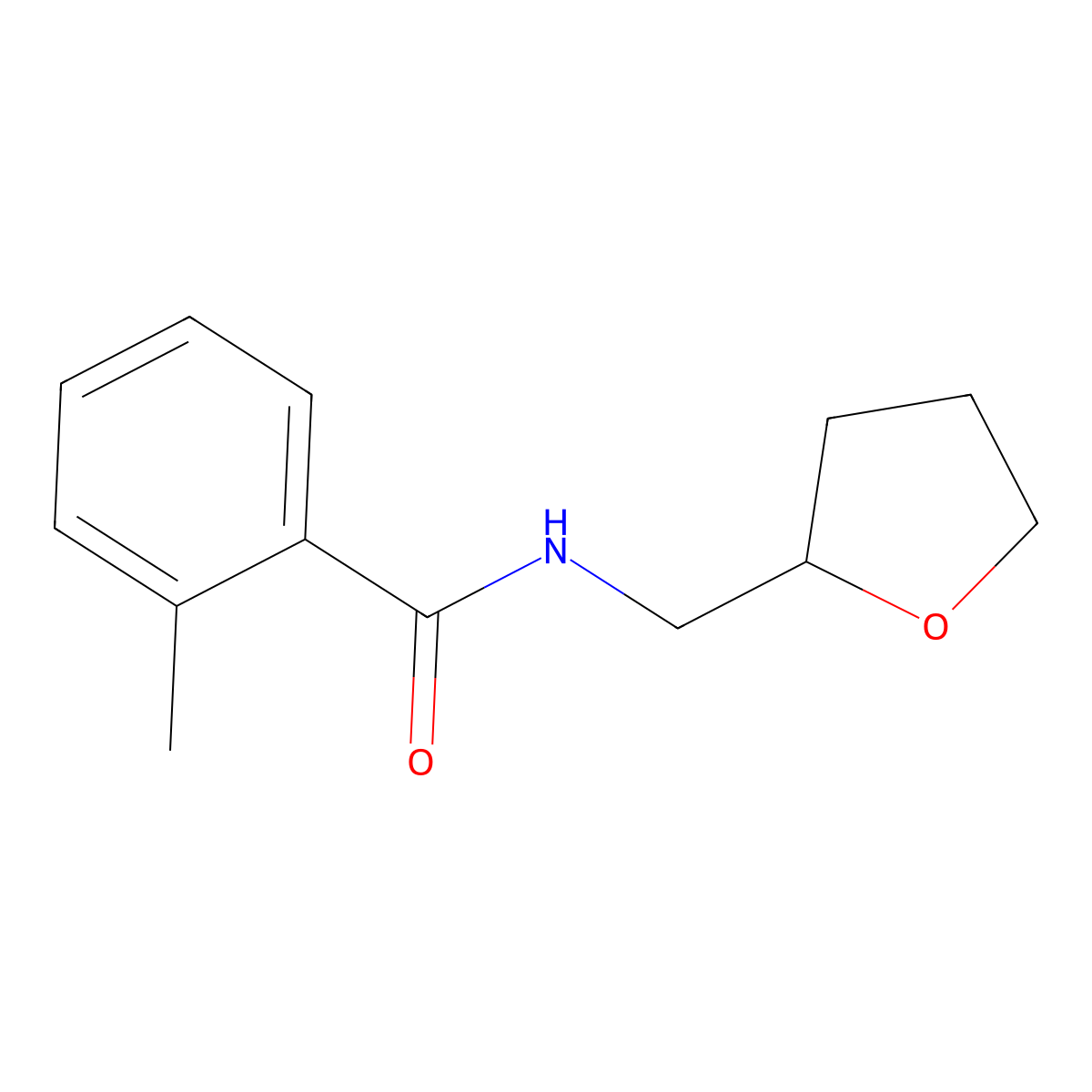 Benzamide, N-tetrahydrofurfuryl-2-methyl- molecular structure, CAS 5358-15-6