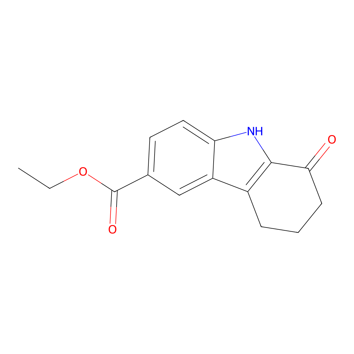 Ethyl 1-oxo-2,3,4,9-tetrahydro-1H-carbazole-6-carboxylate molecular structure, CAS 5358-71-4