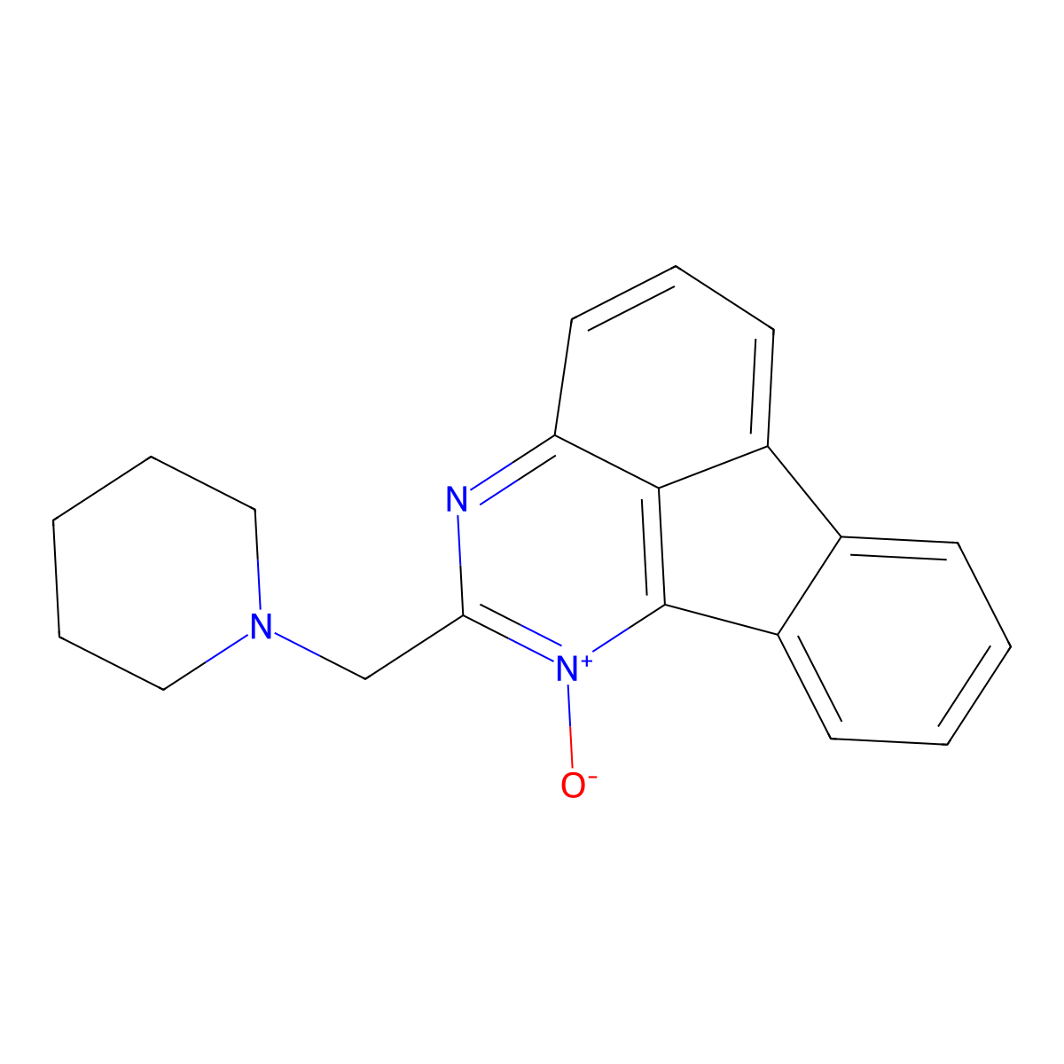 2-Oxido-3-(piperidin-1-ylmethyl)-4-aza-2-azoniatetracyclo[7.6.1.05,16.010,15]hexadeca-1,3,5,7,9(16),10,12,14-octaene molecular structure, CAS 5358-76-9