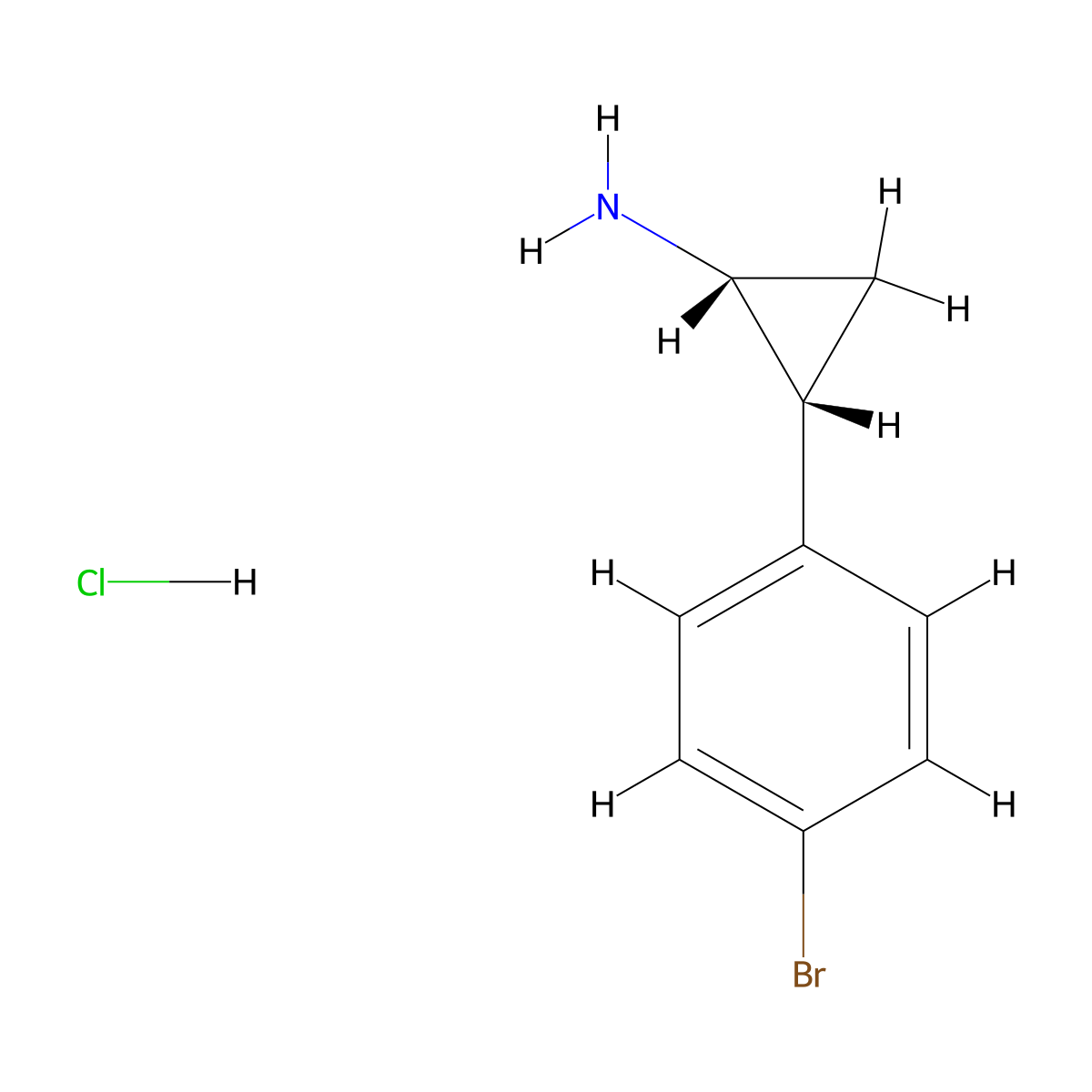 cis-2-(4-Bromophenyl)cyclopropanamine hydrochloride molecular structure, CAS 53581-73-0