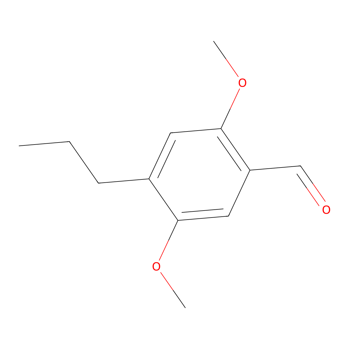 2,5-Dimethoxy-4-propylbenzaldehyde molecular structure, CAS 53581-81-0
