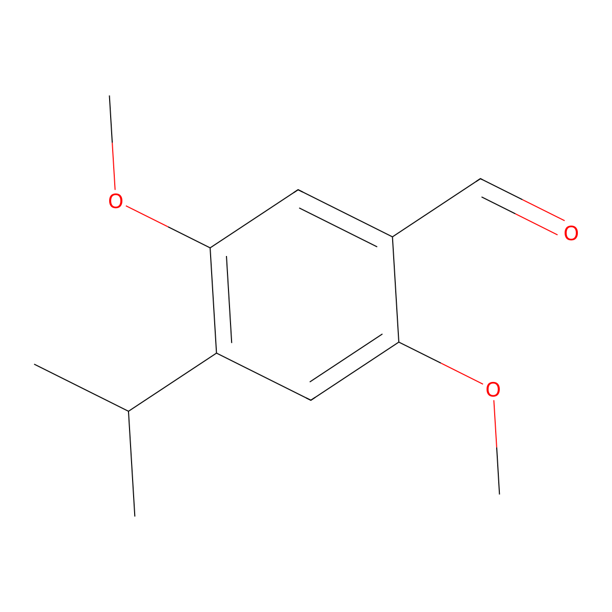 Benzaldehyde, 2,5-dimethoxy-4-(1-methylethyl)- molecular structure, CAS 53581-82-1