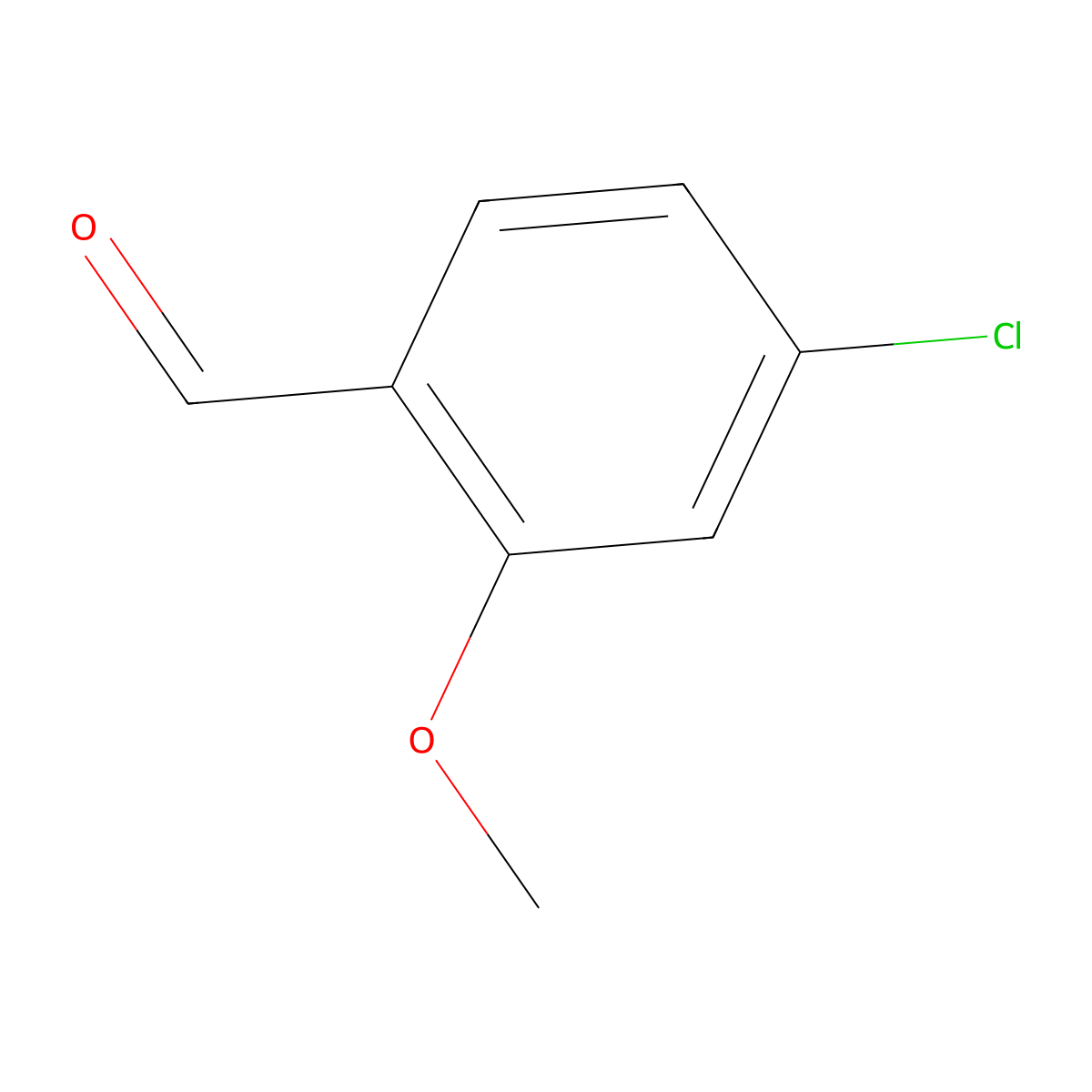 4-Chloro-2-methoxybenzaldehyde molecular structure, CAS 53581-86-5