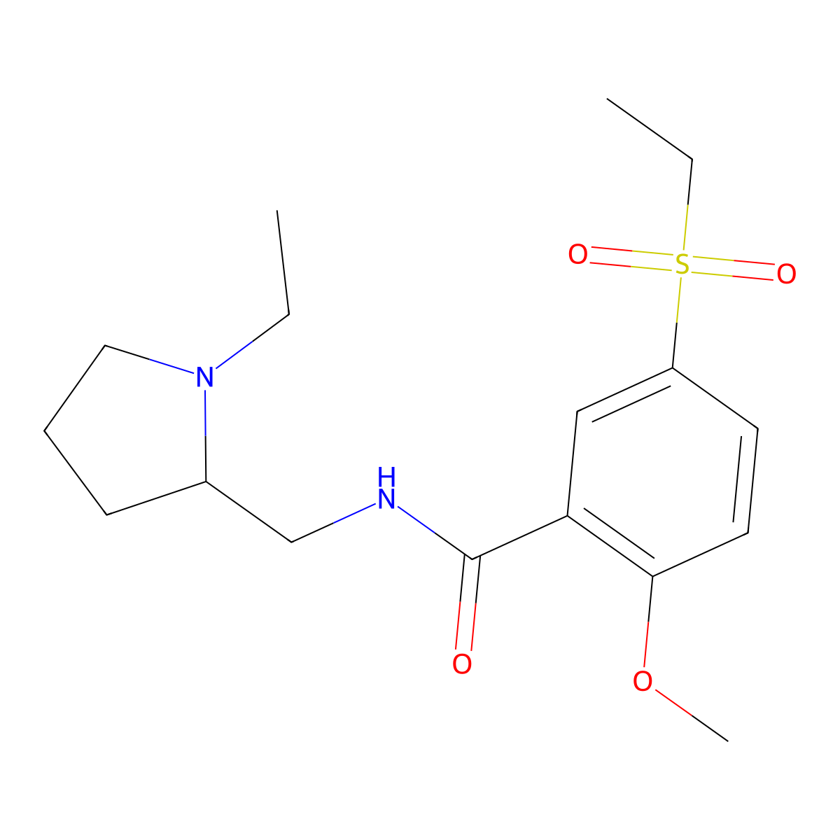 Sultopride molecular structure, CAS 53583-79-2