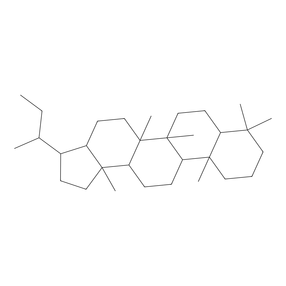(3R,3aS,5aR,5bR,7aS,11aS,11bR,13aR,13bS)-3-butan-2-yl-5a,5b,8,8,11a,13b-hexamethyl-1,2,3,3a,4,5,6,7,7a,9,10,11,11b,12,13,13a-hexadecahydrocyclopenta[a]chrysene molecular structure, CAS 53584-62-6