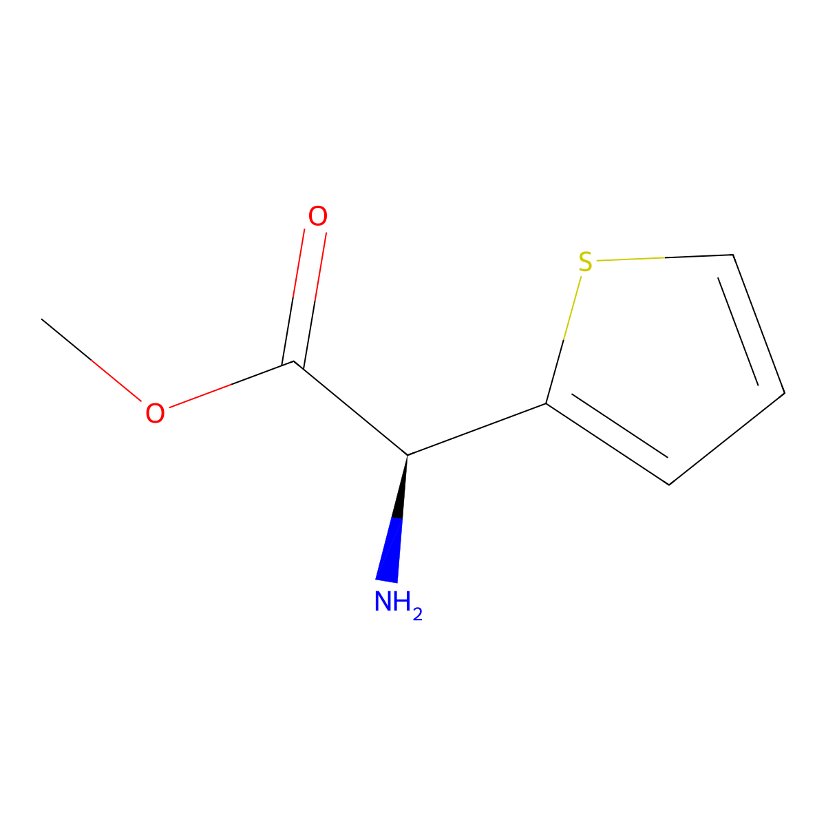 Methyl (2S)-2-amino-2-(thiophen-2-YL)acetate molecular structure, CAS 53585-44-7