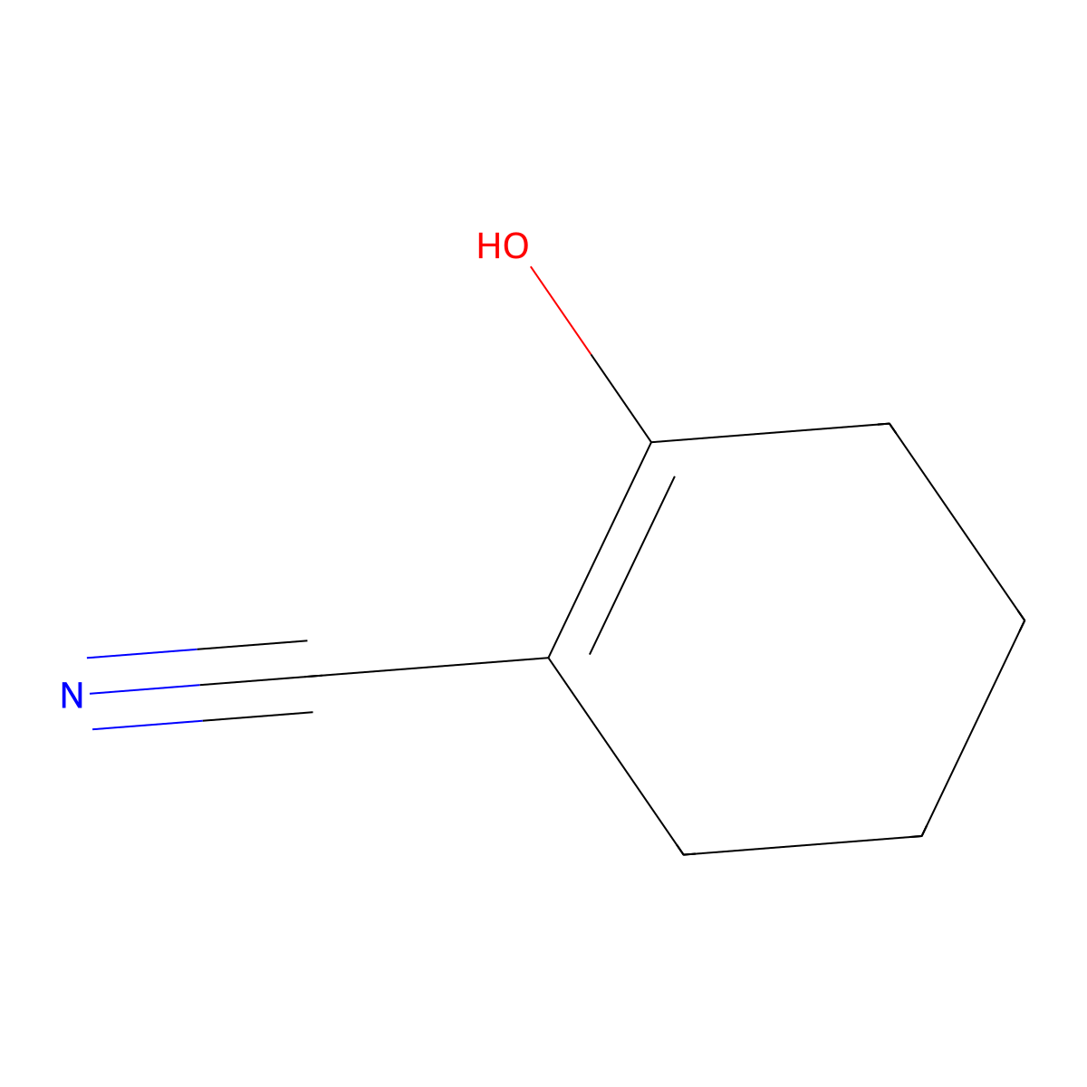 2-Hydroxycyclohex-1-enecarbonitrile molecular structure, CAS 53586-71-3