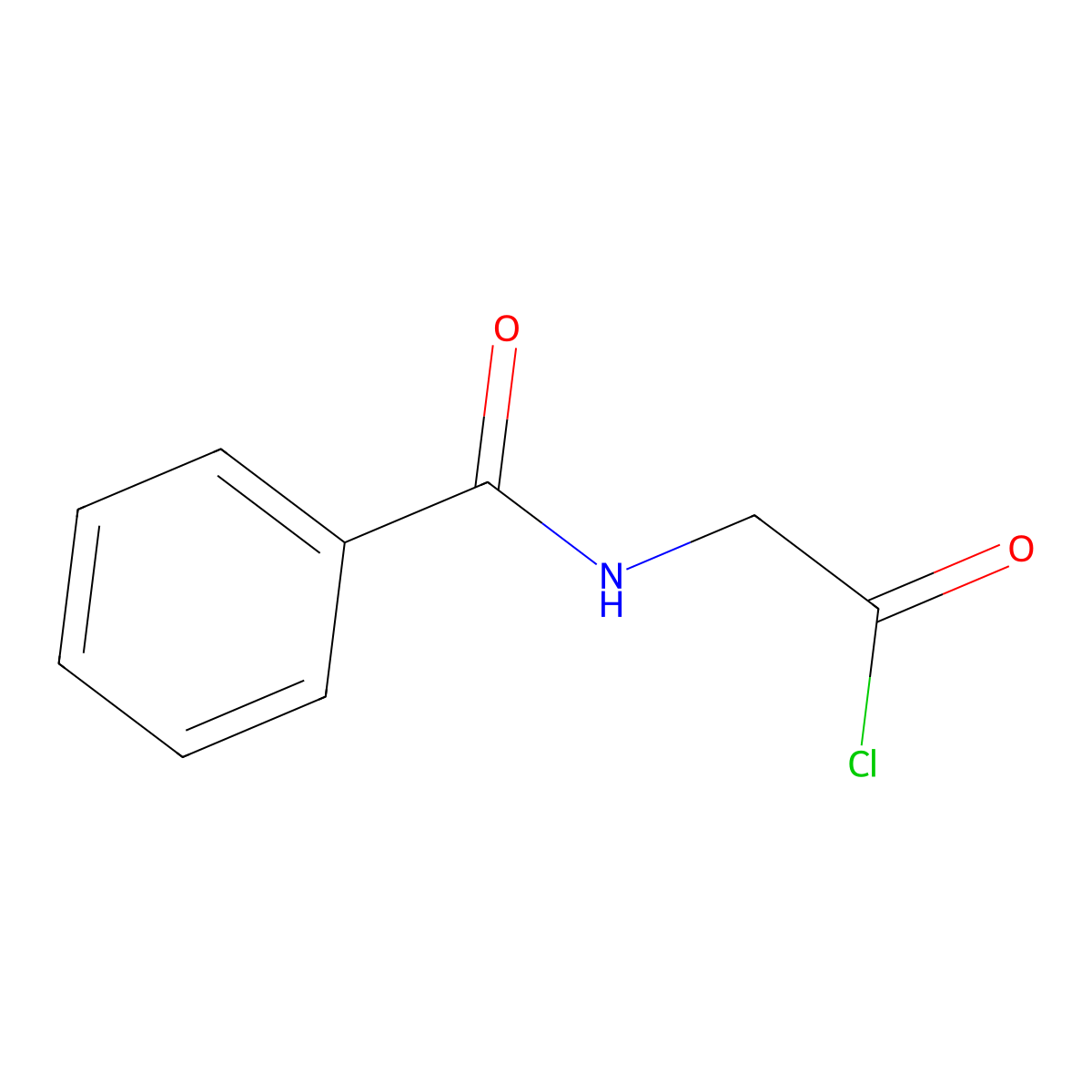 Acetyl chloride, (benzoylamino)- molecular structure, CAS 53587-10-3