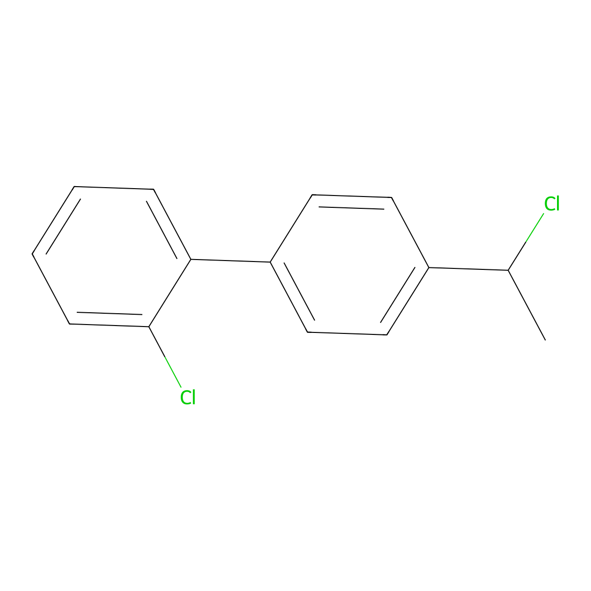 1-(2'-Chloro-4-biphenylyl)-1-chloro-ethane molecular structure, CAS 53588-06-0