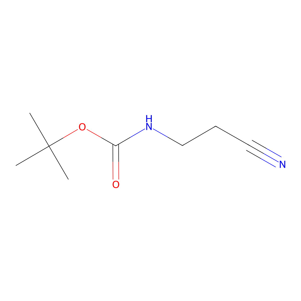 tert-butyl N-(2-cyanoethyl)carbamate molecular structure, CAS 53588-95-7