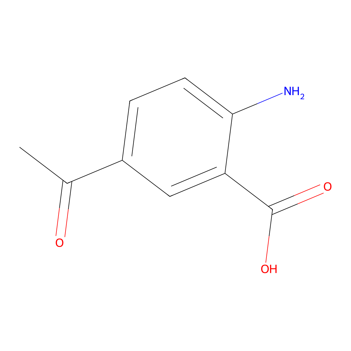 5-Acetyl-2-aminobenzoic acid molecular structure, CAS 53589-27-8