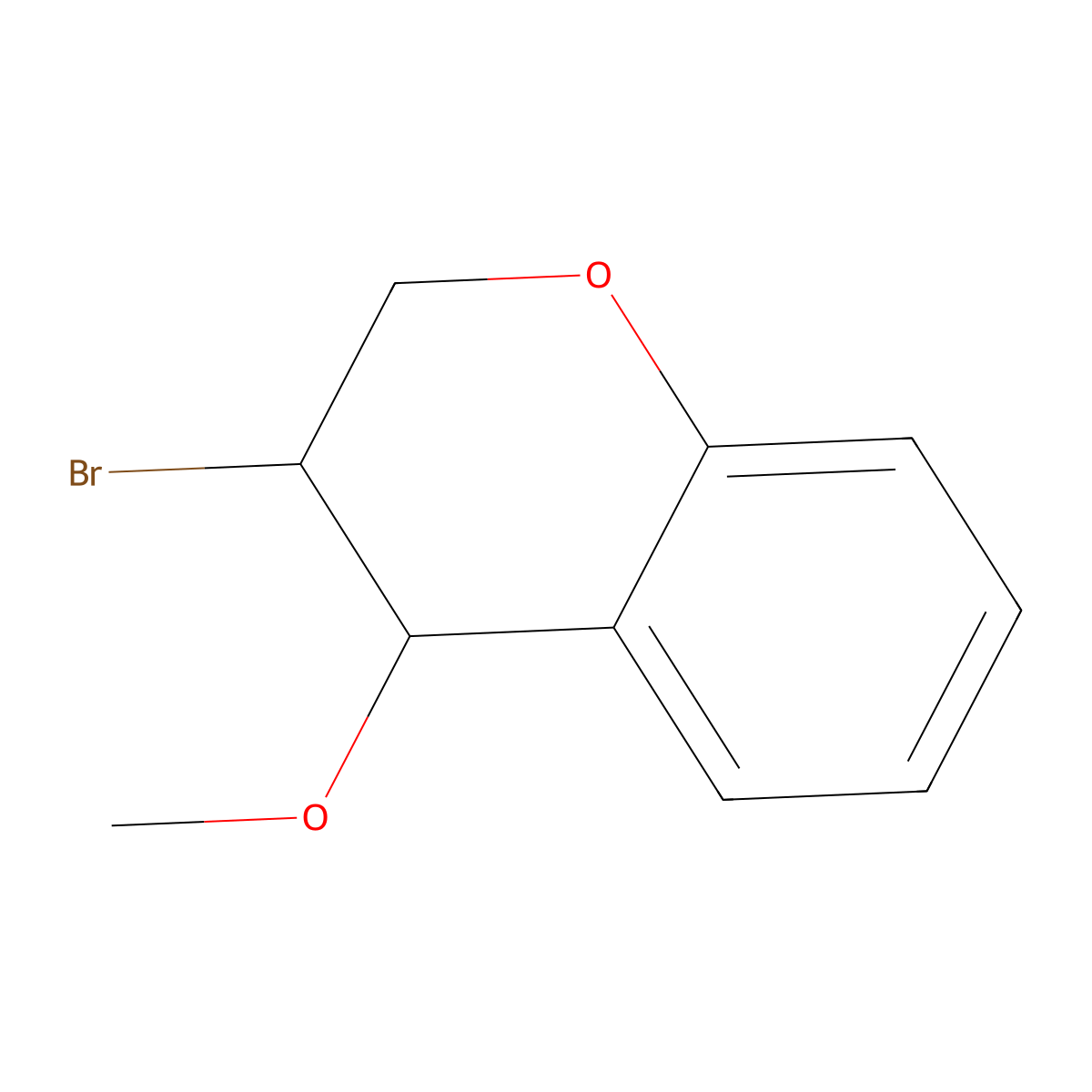 3-Bromo-4-methoxy-3,4-dihydro-2H-1-benzopyran molecular structure, CAS 53589-41-6