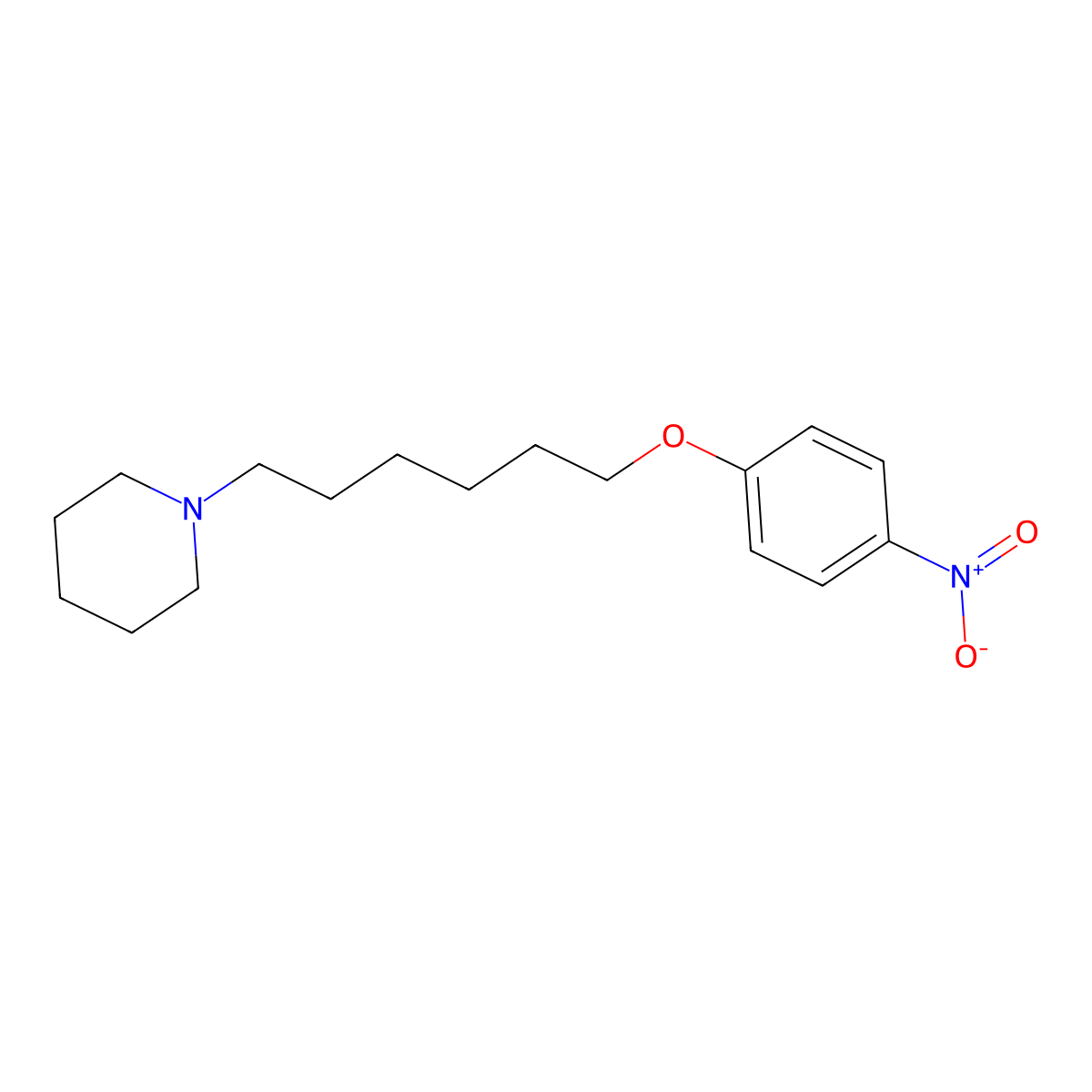 1-[6-(4-Nitrophenoxy)hexyl]piperidine molecular structure, CAS 5359-35-3