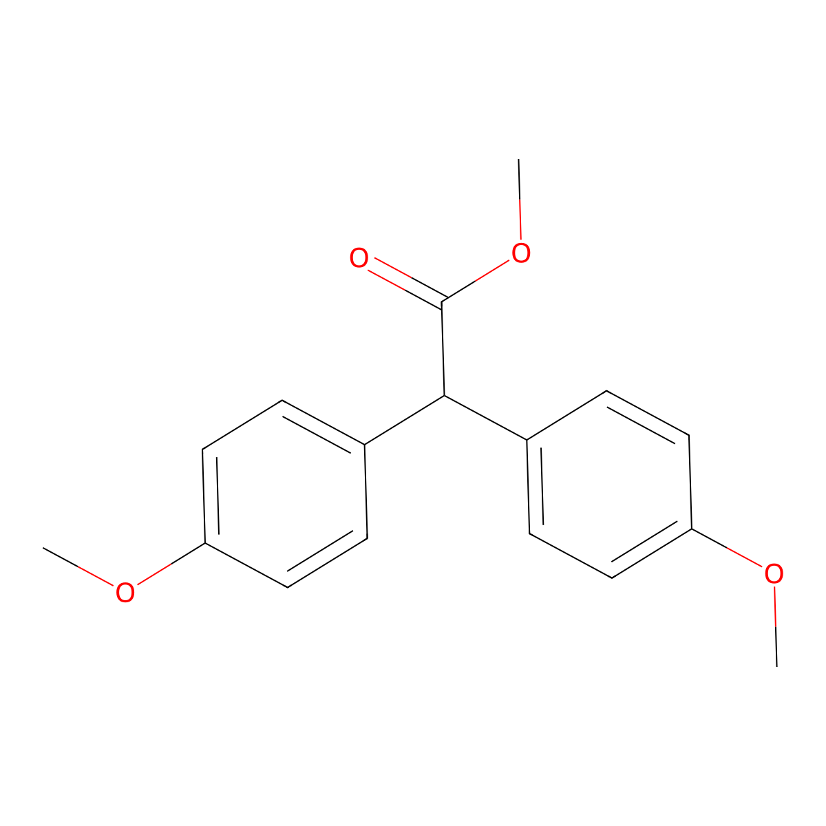 Methyl bis(4-methoxyphenyl)acetate molecular structure, CAS 5359-41-1