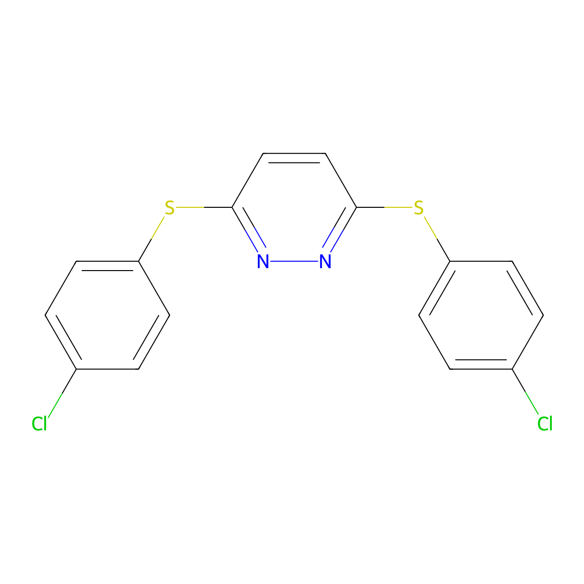 3,6-Bis[(4-chlorophenyl)sulfanyl]pyridazine molecular structure, CAS 5359-45-5