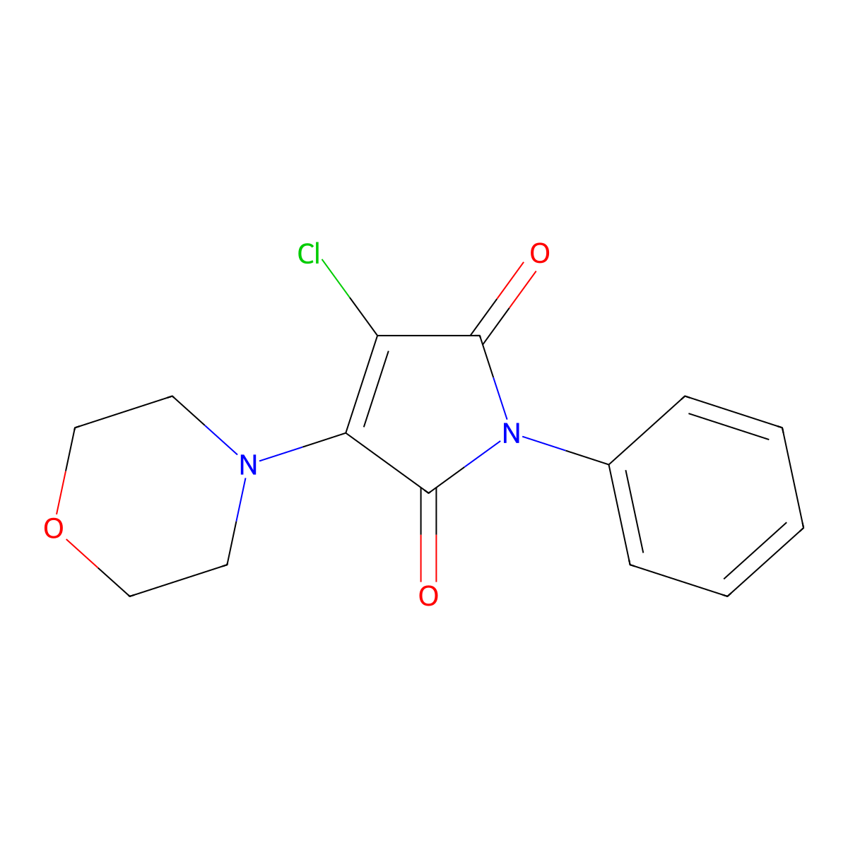 3-Chloro-4-morpholin-4-yl-1-phenyl-pyrrole-2,5-dione molecular structure, CAS 5359-65-9
